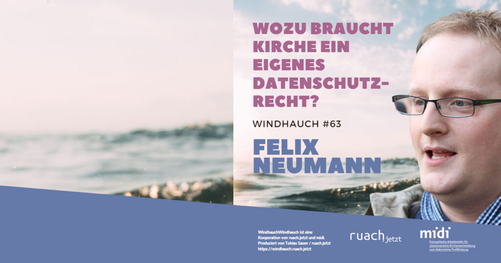 Cover des Windhauch-Podcasts Nr. 63 zum Thema kirchlicher Datenschutz