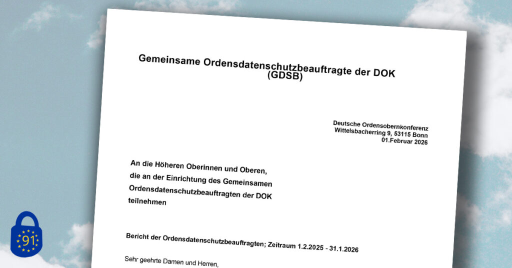 Titelseite des Tätigkeitsberichts 2025 der Ordensdatenschutzaufsicht